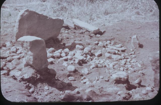 Hokuei (Soga) Stone Circle, stone circle No.4, verifying the site (from the east)