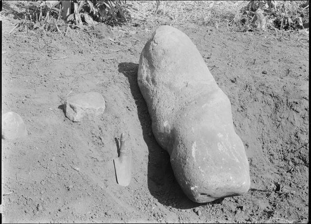 Jichin’yama Stone Circle, excavated standing stone