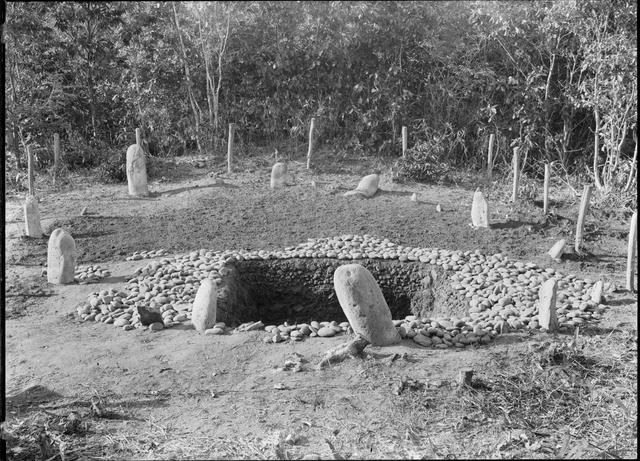 Jichin’yama Stone Circle, reconstruction after excavating (from the southeast)