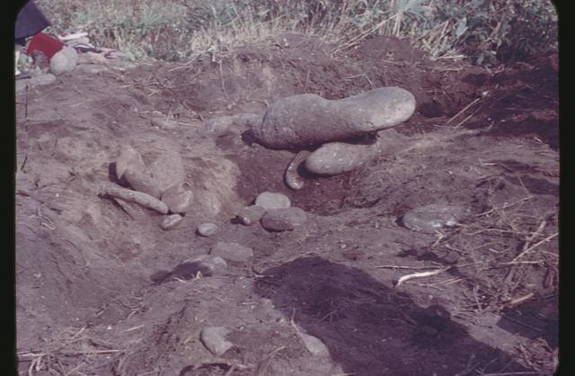 Keisatsu Urayama Site, site under the standing stone? (direction of photograph unknown)