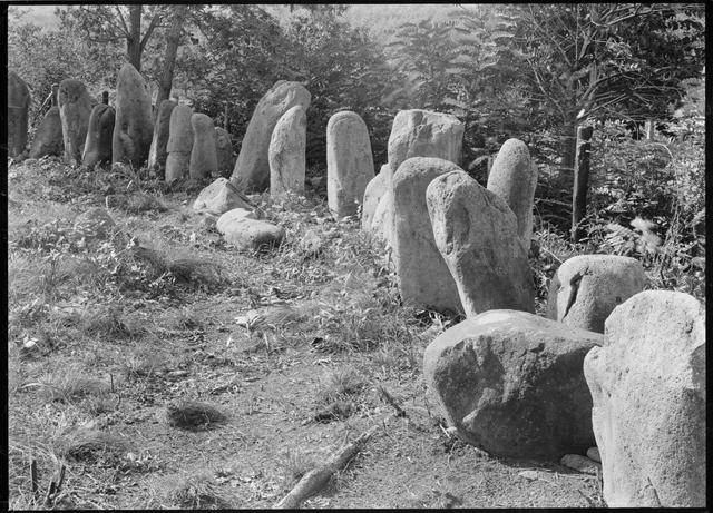 Mikasayama (Osyoro) Stone Circle, southwest part of the stone alignment (from the northeast)