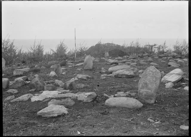 西崎山環状列石（1区）　遺跡の南西隅（南から撮影）