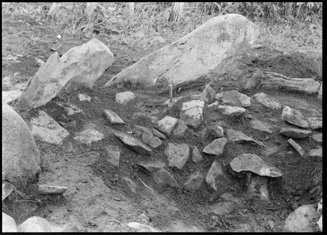 Otoe Stone Circle, stone circle No.5, inside the standing stones (from the east)